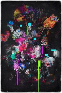 Fragmented Bloom: A Singular Symphony Of Botanical Decay And Neon Geometric Chaos — Amélie Caron, Glitch Pop