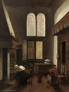 Interior with a Woman Seated by a Hearth