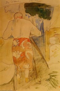 Ja Orana Ritou (also Known As Self Portrait Of The Artist At His Drawing Table, Tahiti) — Eugène Henri Paul Gauguin, Post-impressionism