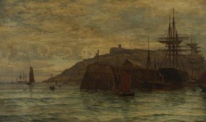 Pendennis Castle And The Outer Breakwater, Falmouth, Cornwall — Charles Parsons Knight, Realism