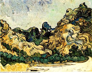 Mountains At Saint-remy [1889] — Vincent Willem Van Gogh, Post-impressionism