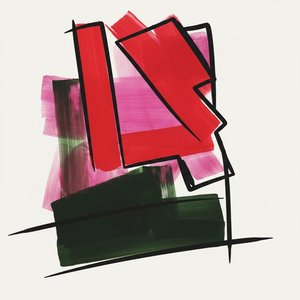 Crimson Fragments And Calligraphic Shadows In A Monumental Abstract Composition — Yann Lambert, Variable Weight Gesture Pop