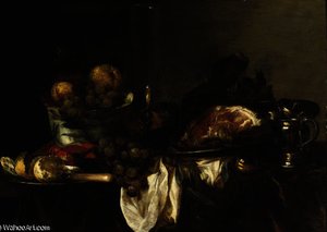 A Blue And White Porcelain Bowl With Fruit