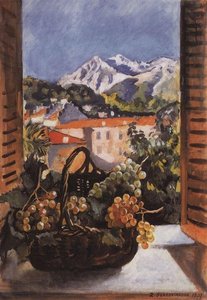 Basket With Grapes On The Window — Zinaida Serebriakova
