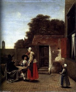 A Dutch Courtyard — Pieter De Hooch, Dutch Golden Age