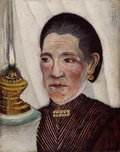 Portrait Of The Artist's Second Wife With A Lamp — Анри Rousseau