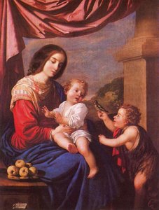 La Virgen Y El Niño Con San Juan — Francisco De Zurbarán, Baroque Religious Painting