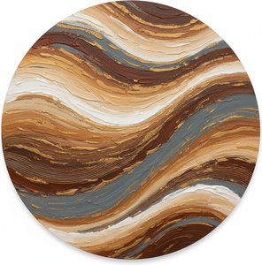 Primordial Strata: An Undulating Symphony Of Gilded Ochre And Deep Umber — David Moreau, Plaster & Texture Art