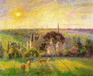 The Church And Farm Of Eragny — 毕沙罗, Impressionism