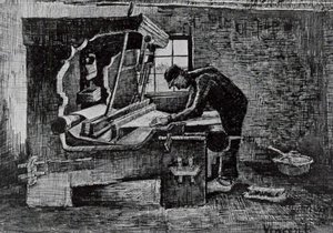 Weaver Standing In Front Of A Loom — Vincent Willem Van Gogh, Contemporary Realism