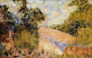 Pink Landscape — जॉर्ज स्यूरात, Impressionistic Precision
