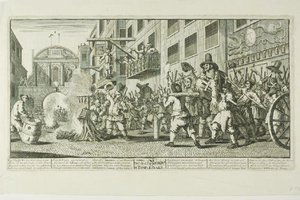 Burning The Rumps At Temple Bar, Plate Eleven From Hudibras — Hogarth, Rococo Satire