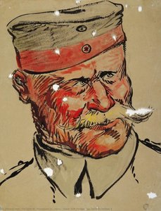Head, Soft Forage Cap, German Soldier 3 — John W. Thomason Jr., Contemporary Realism
