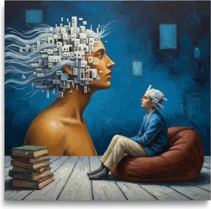 Monolith Of Memory: An Architectural Dream In Prussian Blue And Gold — Laurent Baudry, Surrealist Art