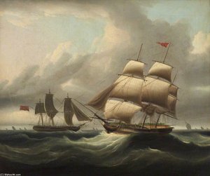 A Merchantman Hove To, With A Pilot Cutter Going Off — Томас Луні