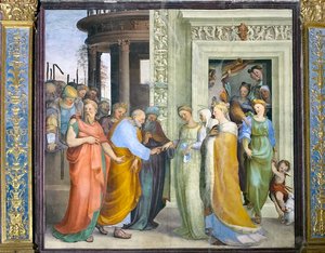 Frescoes In The Oratory Of St. Benedict In Siena (italy), Scene: Marriage Of Mary With Joseph — Доменико Бекафуми, Renaissance