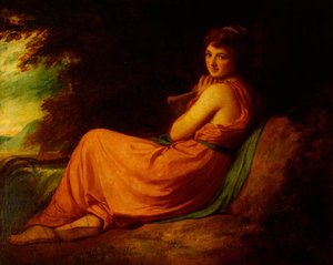 Emma Hart (c.1765–1815), Lady Hamilton, As Calypso — George Romney, Neoclassicism