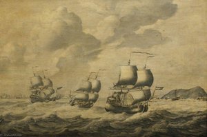 Dutch Ships Driving before a Gale