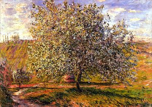 Fauna Virágzó Fa A Vetheuil-nél — Claude Monet, Impressionist Landscape