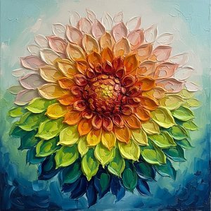 Radiant Bloom In Motion: A Singular Monumental Study Of Chromatic Symmetry — Christian Noiret, Contemporary Abstract Painting