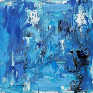 Ephemeral Azure Tides: A Singular Study In Cerulean Impasto And Fragmented Light — Christian Noiret, Contemporary Abstract