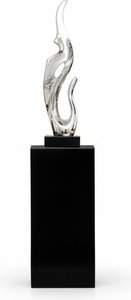 Elegant Silver Flame Sculpture – Modern Decorative Art Piece For Living Room Display, Modern & Minimalist