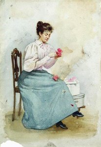 Girl With Flowers — Konstantin Yegorovich Makovsky