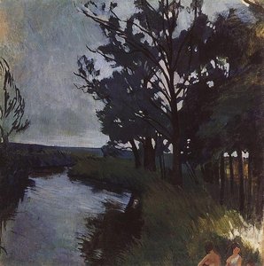 Landscape With A River — Zinaida Serebrjakova, Impressionism
