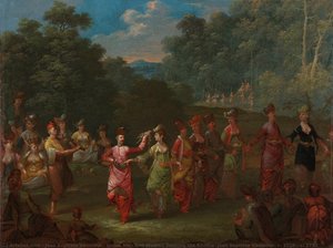 Greek Men And Women Dancing The Khorra, Jean Baptiste Vanmour, C. 1720 - C. 1737 — Jean Baptiste Vanmour, Baroque