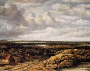Panorama With Farmhouses Along A Road — Филипс Де Конинк, Dutch Golden Age
