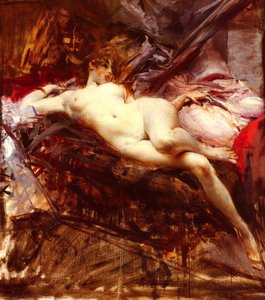 Reclining Nude — ჯოვანი ბოლდინი, Impressionistic Portraiture