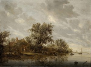River Landscape with Ferry
