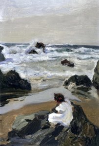 Elenita At The Beach, Asturias — Joaquín Sorolla, Impressionism