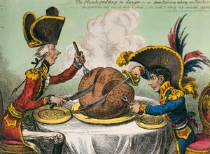 El Pudín De Ciruela En Peligro — James Gillray