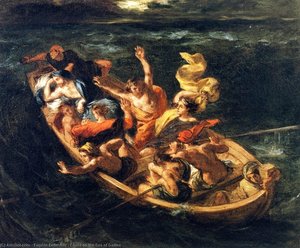 Cristo Sul Mare Di Galilea — Eugène Delacroix, Pittura Romantica