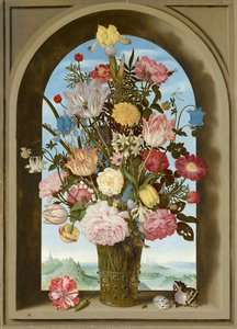 Vase Of Flowers In A Window — Ambrosius The Elder Bosschaert, Dutch Golden Age