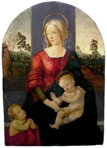 Madonna And Child With St. John The Baptist — Sandro Botticelli, Early Renaissance