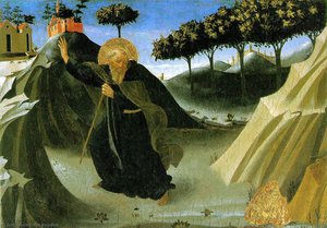 San Antonio Abad Förtöjd Av En Gul Klump — Fra Angelico