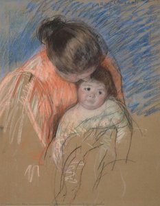 Sketch Of A Mother Looking Down At Thomas — ماري كاسات, Impressionism