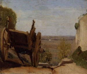 The Cart — Jean-baptiste-camille Corot, Romantic Landscape Painting