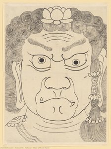Maske Von Fudō Myōō — Katsushika Hokusai, Japanischer Edo-stil
