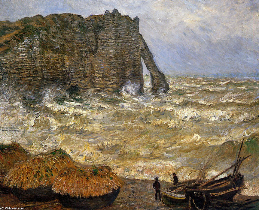 Übersetzung Des Titels: Rough Sea At Etretat — Claude Monet