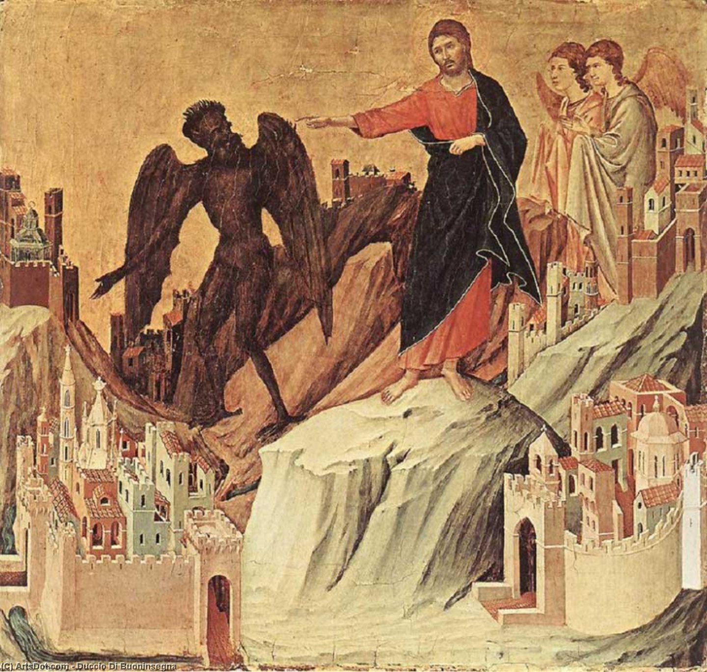 Temptation On The Mount — Duccio Di Buoninsegna