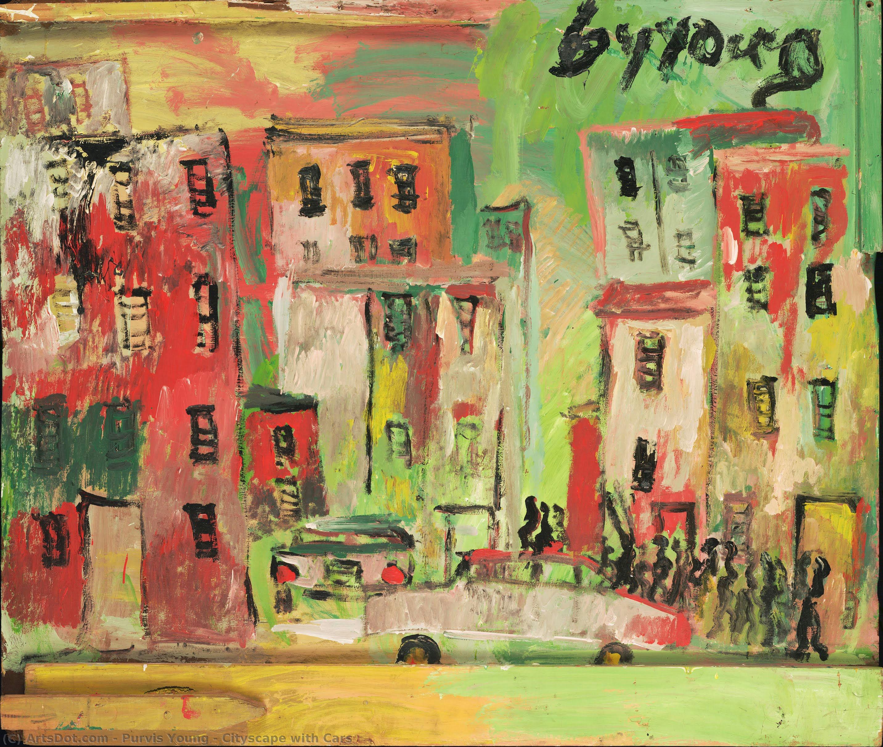 Purvis Young, Cityscape with Cars