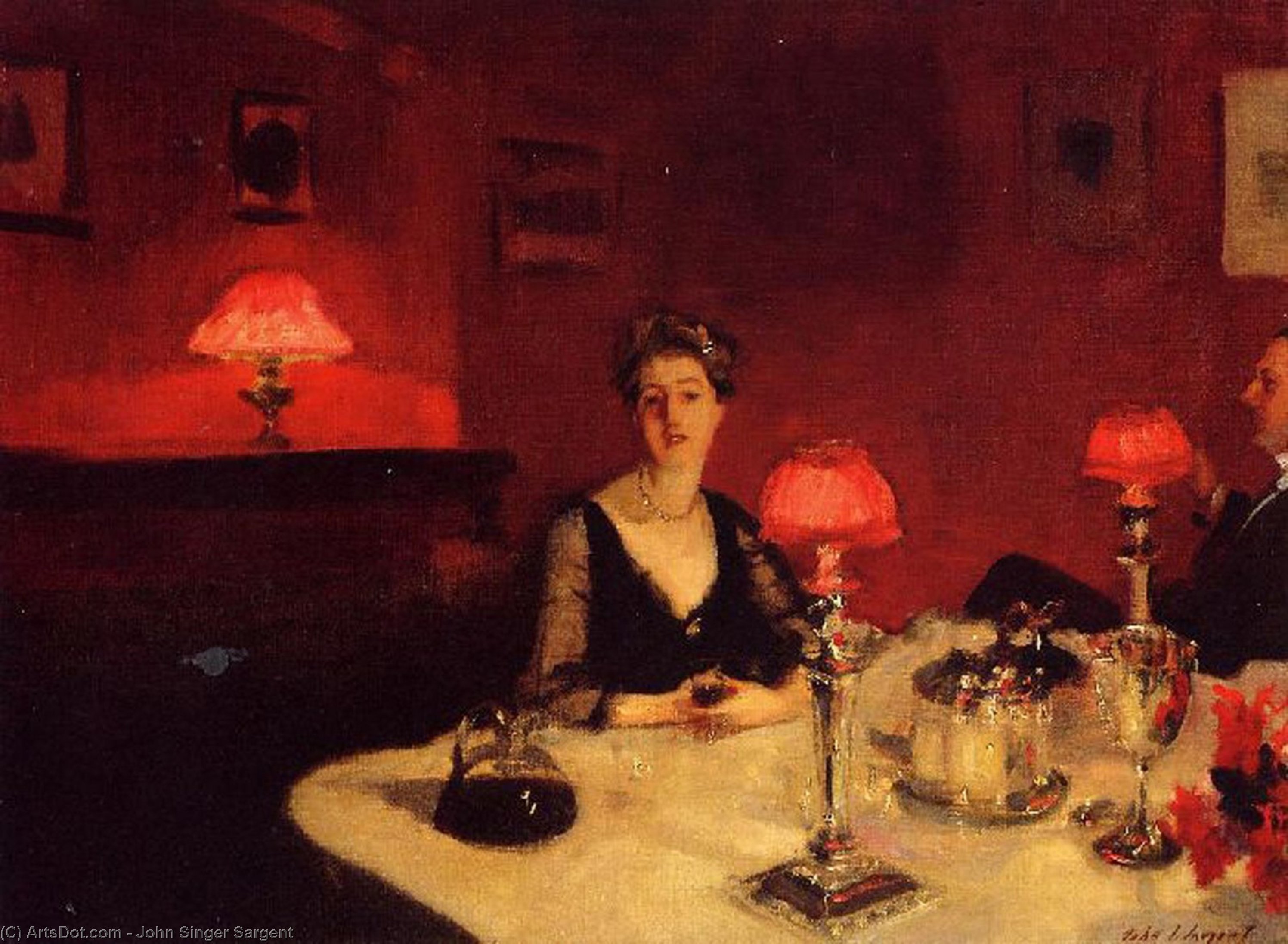 A Dinner Table At Night (also Known As Mr. And Mrs. Albert Vickers) — John Singer Sargent