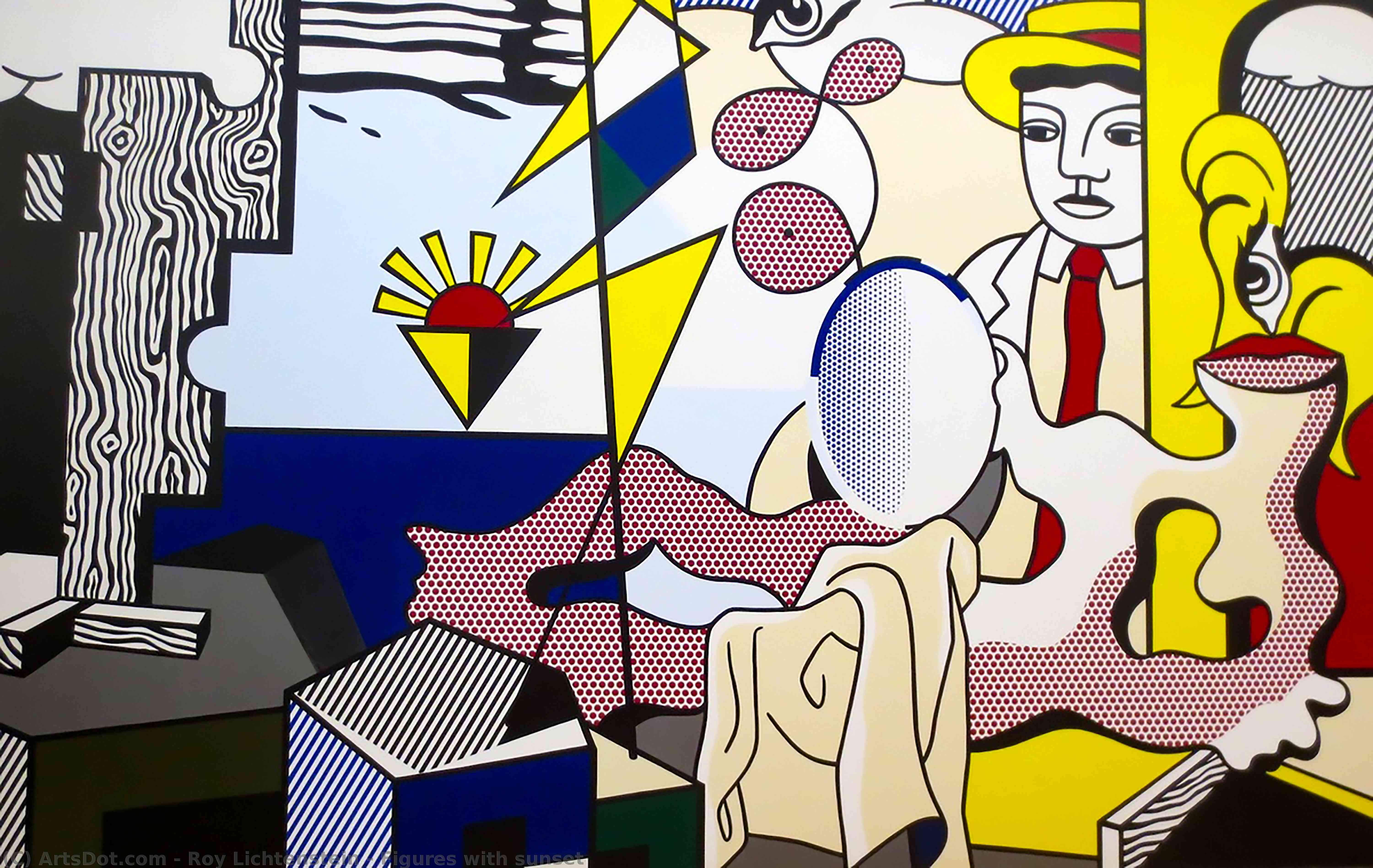Figures With Sunset — Royas Lichtenšteinas