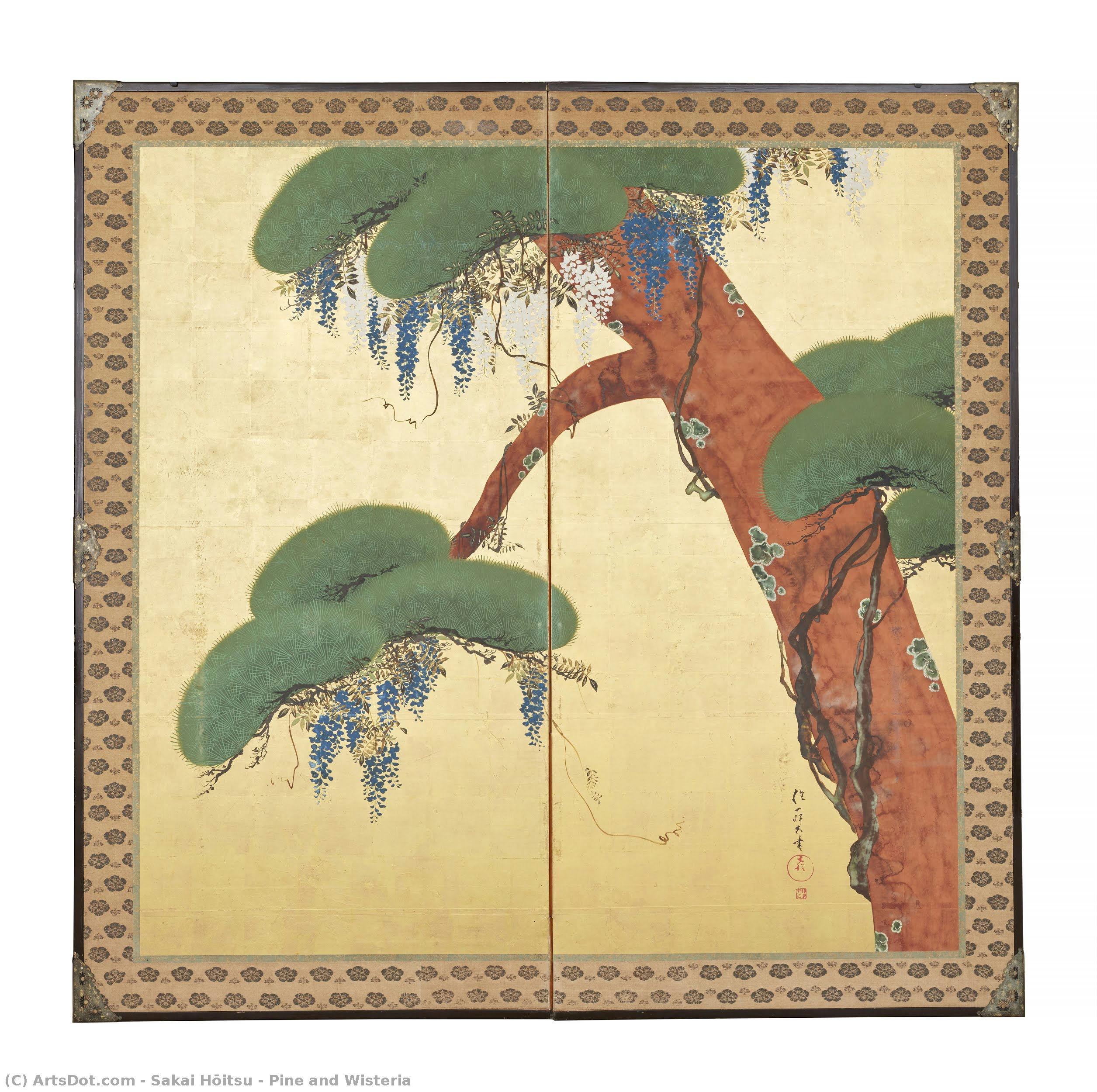 Sakai Hōitsu, Pine and Wisteria