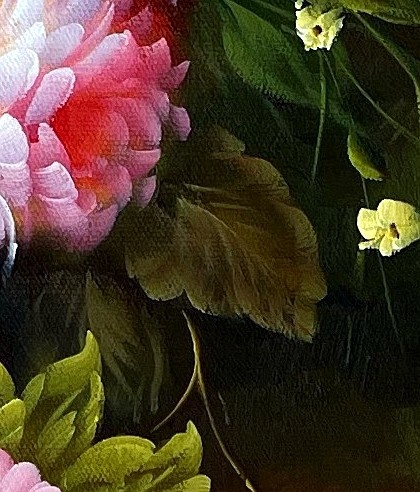 Impressionist Floral Bouquet on Stone Ledge - detail