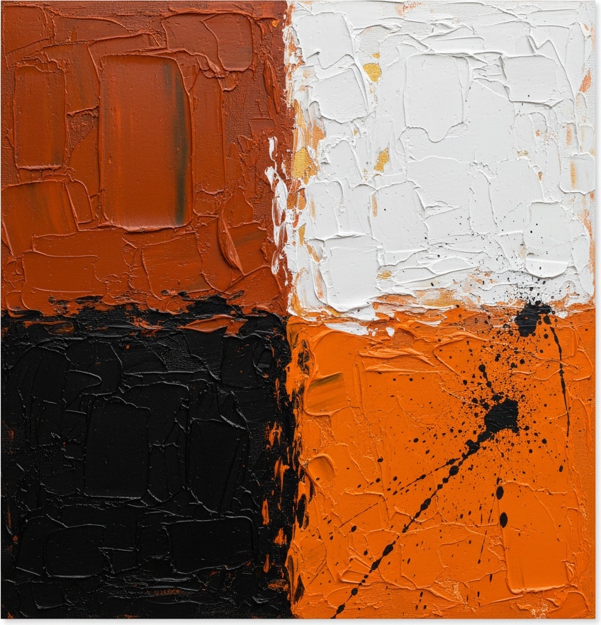 Fragmented Embers: A Monumental Study Of Textured Ochre And Sculptural Chaos — David Moreau