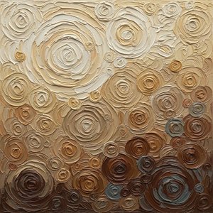 Ethereal Spirals In Earthly Ochre: A Monumental Study Of Sculptural Impasto Texture — David Moreau